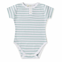 Load image into Gallery viewer, SHK Sage Stripe Short Sleeve Organic Body Suit