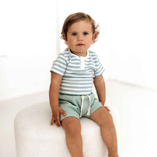 Load image into Gallery viewer, SHK Sage Stripe Short Sleeve Organic Body Suit