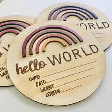 Load image into Gallery viewer, Rainbow Hello World Announcement Disc