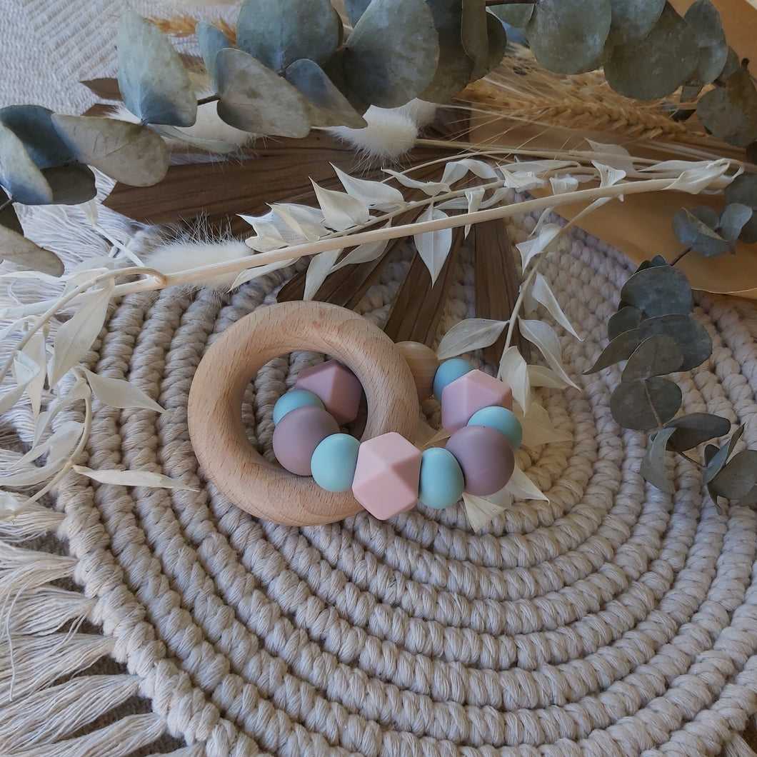 Mono Wooden Teething Toy (Multi Colour)