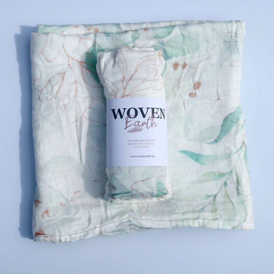 Organic Cotton Muslin Wrap Printed