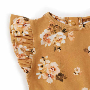 SHK Golden Flower Organic Short Sleeve Bodysuit