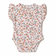 Load image into Gallery viewer, SHK Spring Floral Organic Short Sleeve Bodysuit
