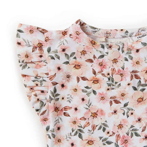 SHK Spring Floral Organic Short Sleeve Bodysuit
